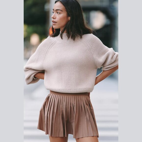 Varley Sweaters - NEW Varley Size L Women's Martina High-Neck Ribbed Sweater - Cement